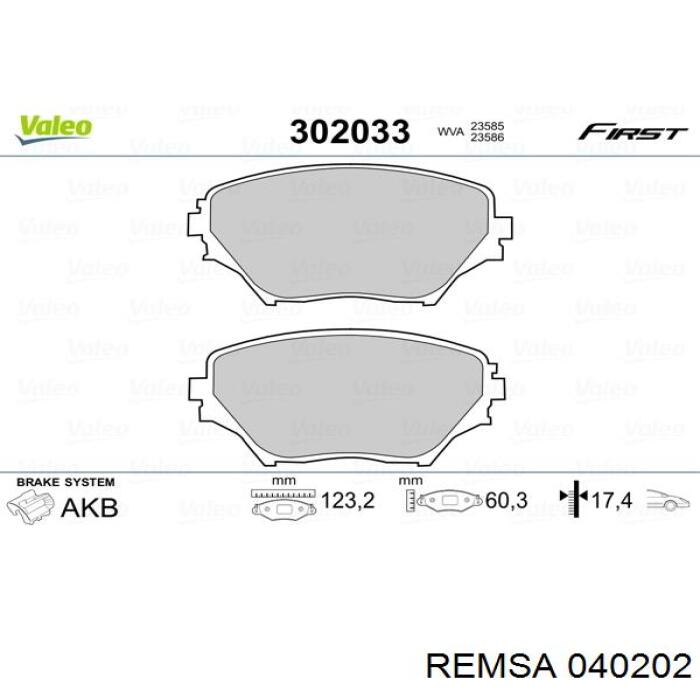 Comprar 040202 Remsa Pastillas delanteras de freno
