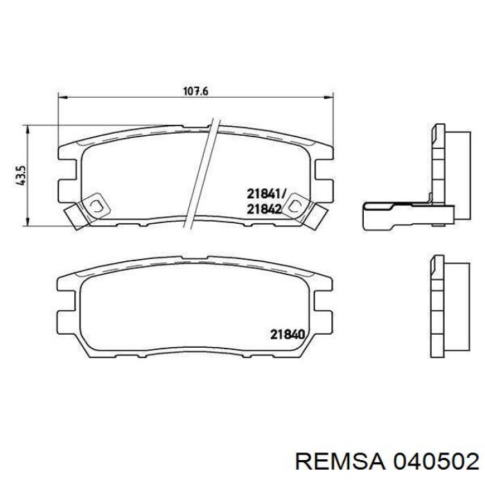 Pastillas traseras de freno Remsa 040502 precio, desde 19,18 EUR