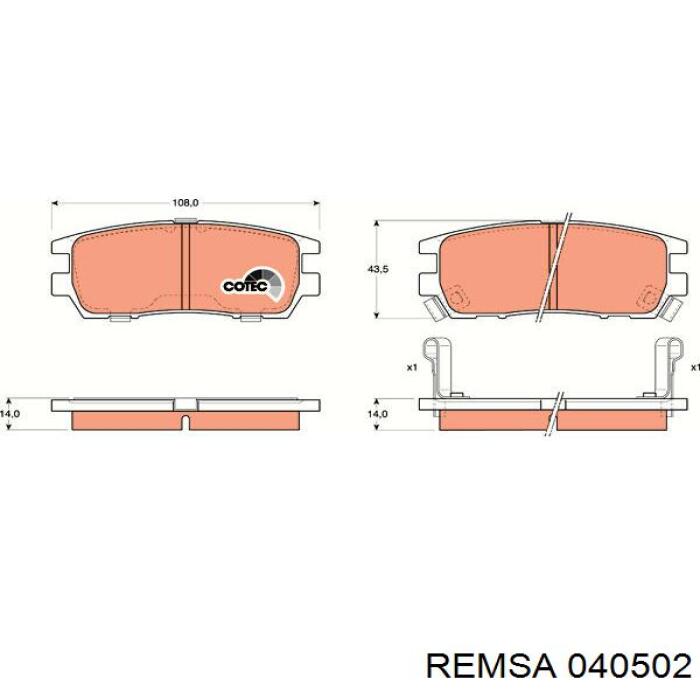 Comprar 040502 Remsa Pastillas de freno traseras