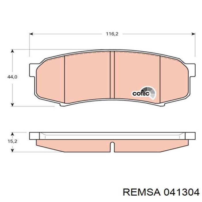 Pastillas traseras Remsa 041304