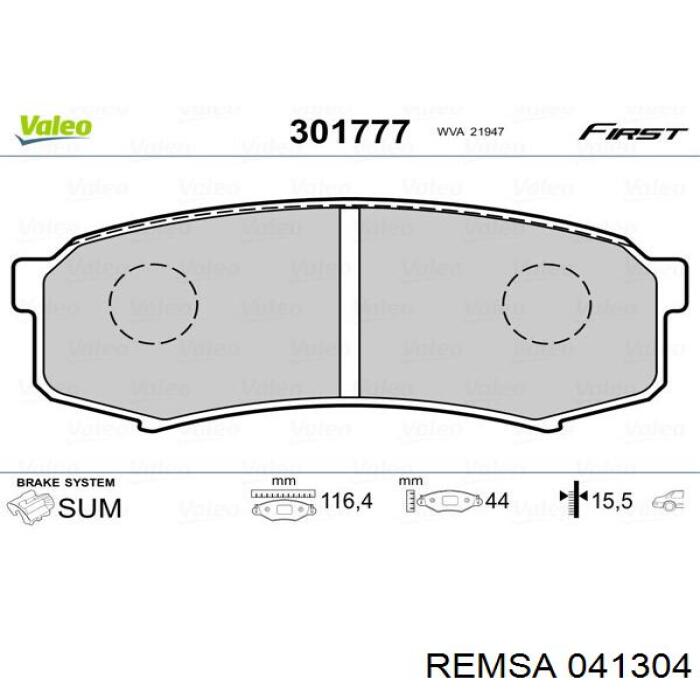 Comprar 041304 Remsa Pastillas de freno traseras
