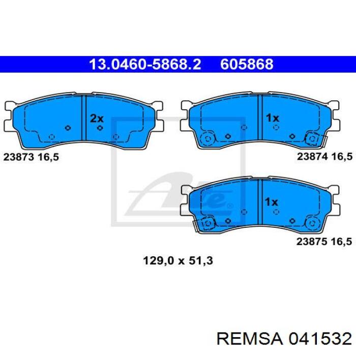 0415.32 Remsa pastillas de freno delanteras