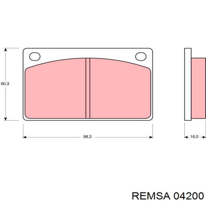 04200 Remsa pastillas de freno delanteras