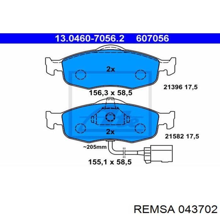 Pastillas freno delanteras Remsa 043702 precio, desde 30,98 EUR