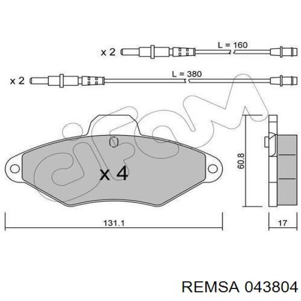 043804 Remsa pastillas de freno delanteras