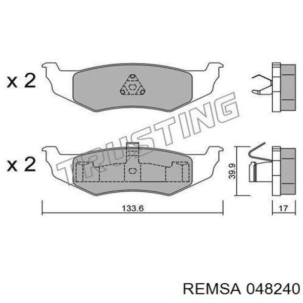 0482.40 Remsa pastillas de freno traseras