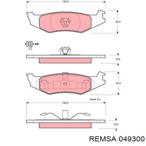 049300 Remsa pastillas de freno traseras