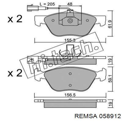 0589.12 Remsa pastillas de freno delanteras