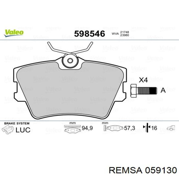 059130 Remsa Pastillas freno traseras