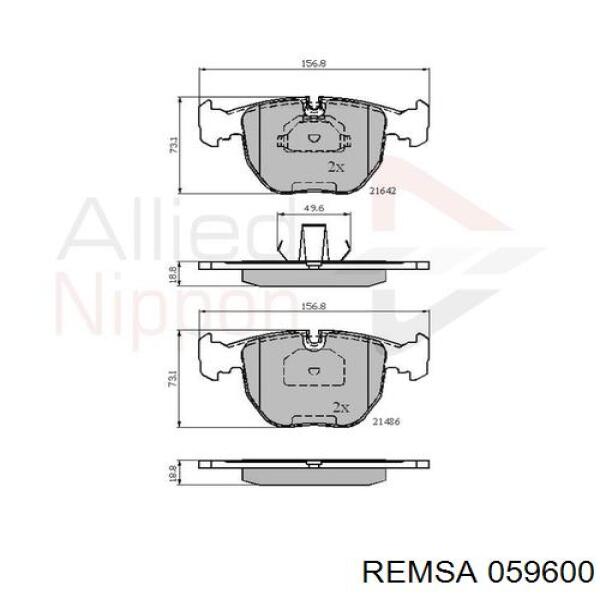 Comprar 059600 Remsa Pastillas delanteras de freno