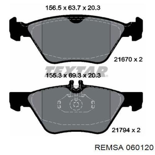 0601.20 Remsa pastillas de freno delanteras