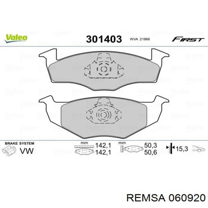 Comprar 060920 Remsa Pastillas delanteras de freno