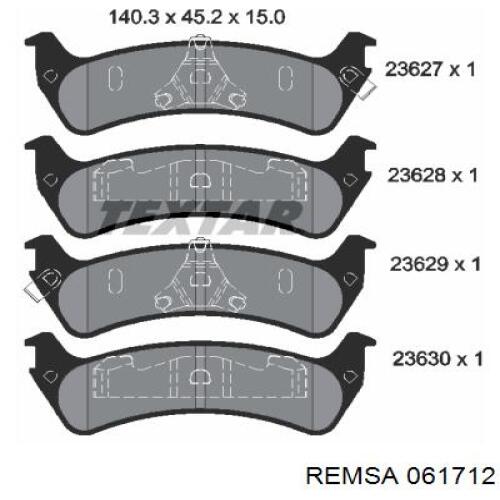 Pastillas de freno traseras 5262349 Ford