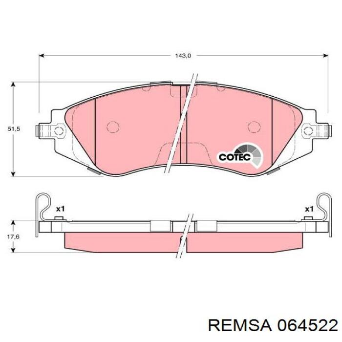 Pastillas freno delanteras Remsa 064522 precio, desde 31,52 EUR