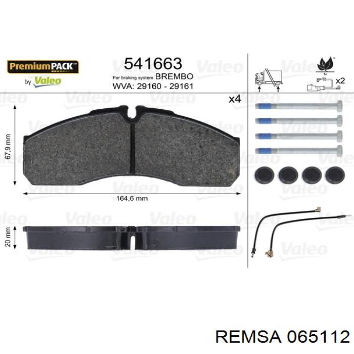 0651.12 Remsa pastillas de freno delanteras