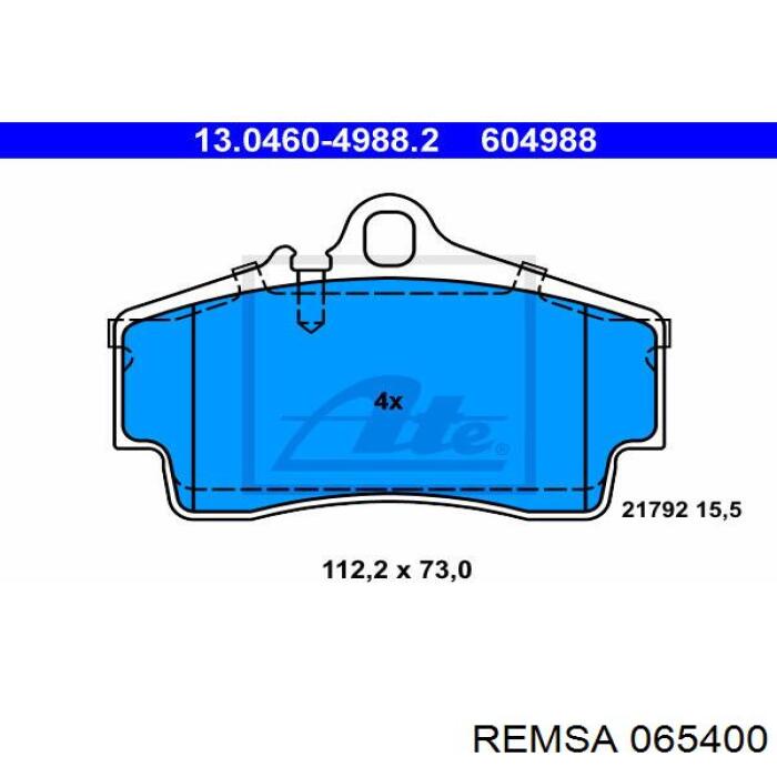 0654.00 Remsa pastillas de freno traseras