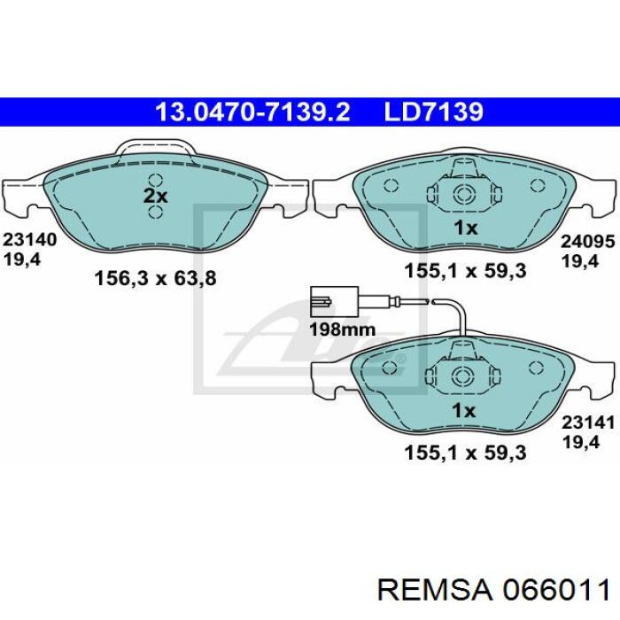 0660.11 Remsa pastillas de freno delanteras