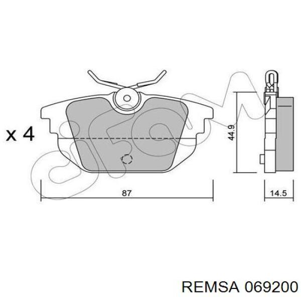 0692.00 Remsa pastillas de freno traseras