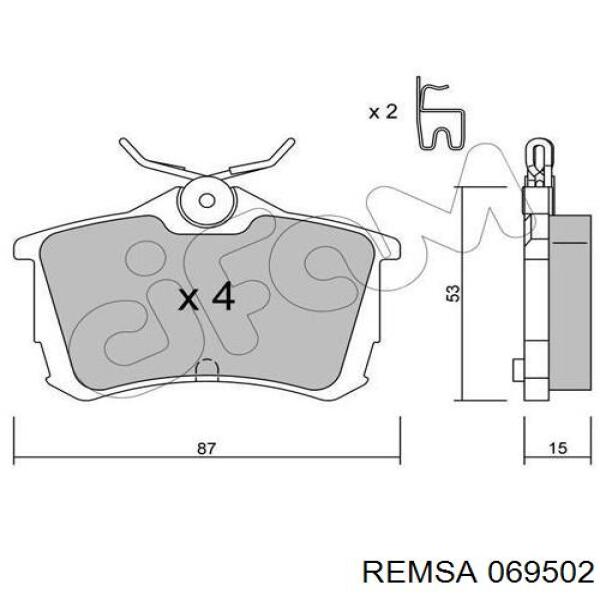 Comprar 069502 Remsa Pastillas de freno traseras