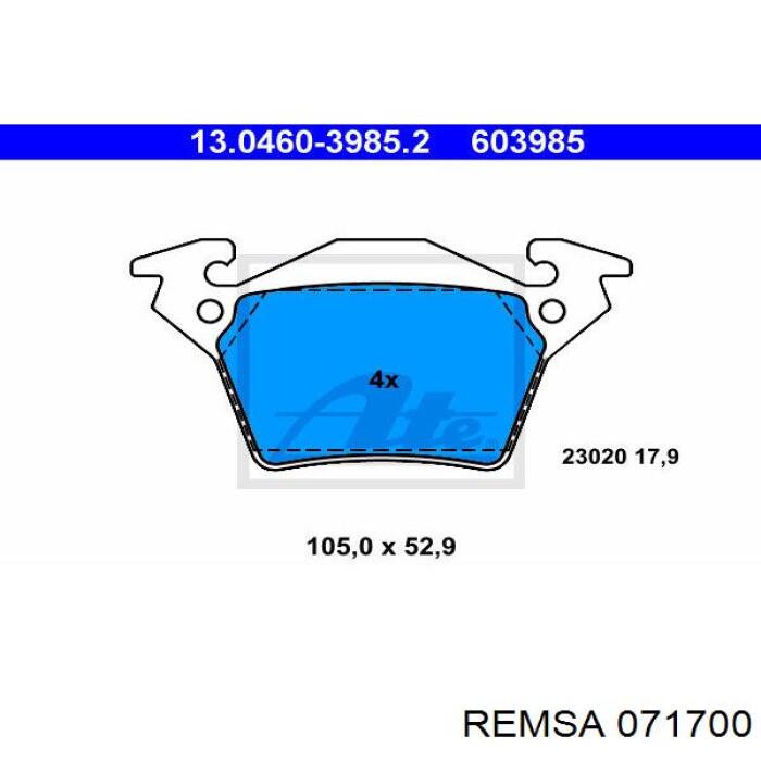 0717.00 Remsa pastillas de freno traseras