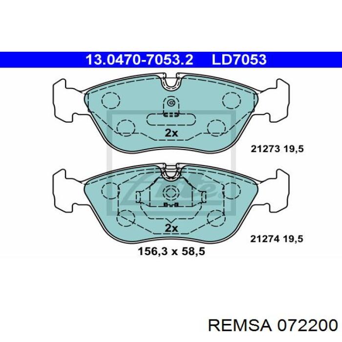 0722.00 Remsa pastillas de freno delanteras