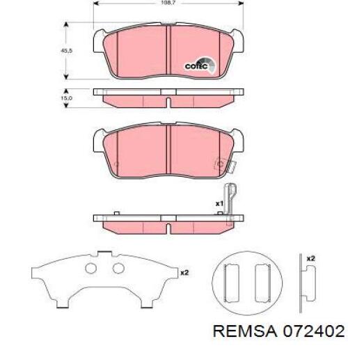 Pastillas de freno 072402 Remsa