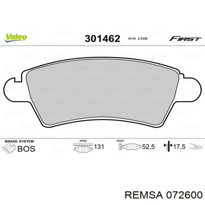 Pastillas freno delanteras Remsa 072600 precio, desde 25,80 EUR