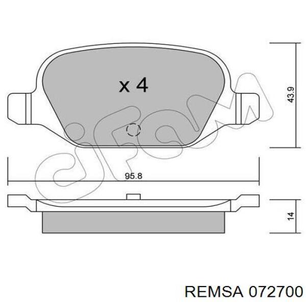 Pastillas traseras de freno Remsa 072700 precio, desde 18,50 EUR