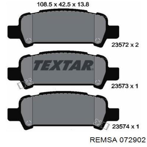 Pastillas traseras de freno Remsa 072902 precio, desde 21,16 EUR