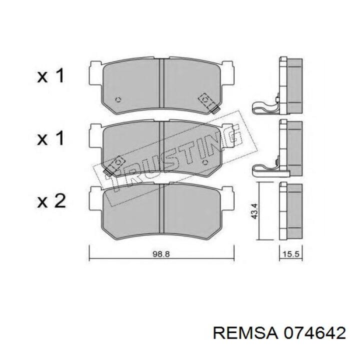 0746.42 Remsa pastillas de freno traseras