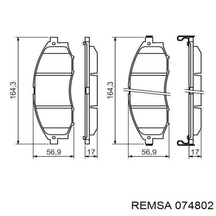 074802 Remsa pastillas de freno delanteras