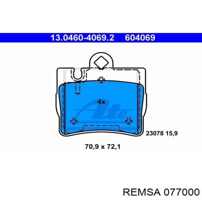 0770.00 Remsa pastillas de freno traseras