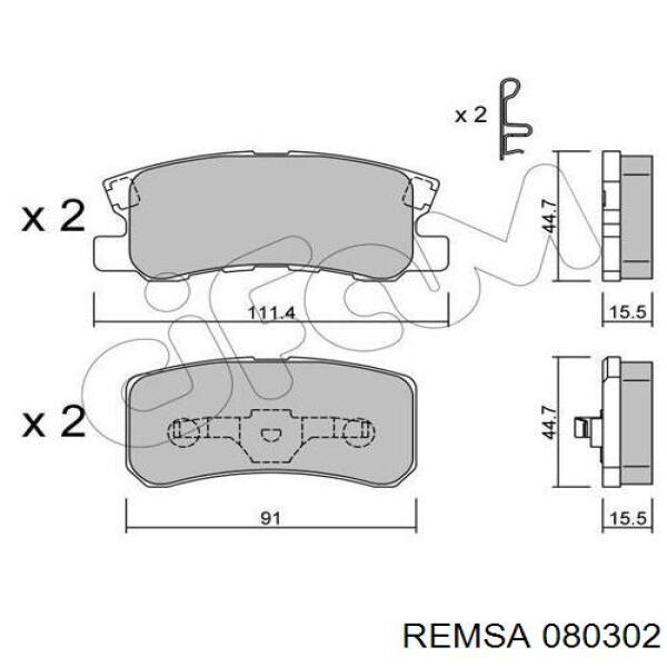 Pastillas traseras de freno Remsa 080302 precio, desde 23,11 EUR