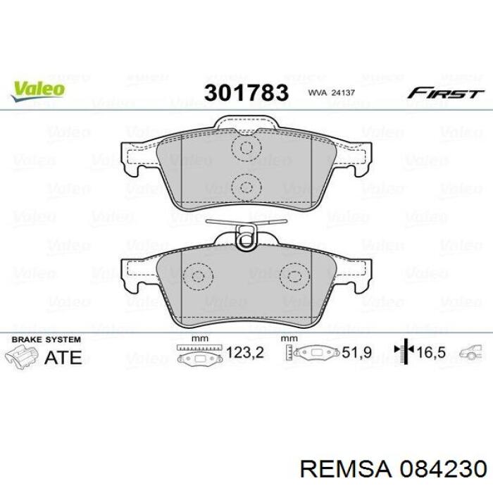 Pastillas de freno traseras 084230 Remsa