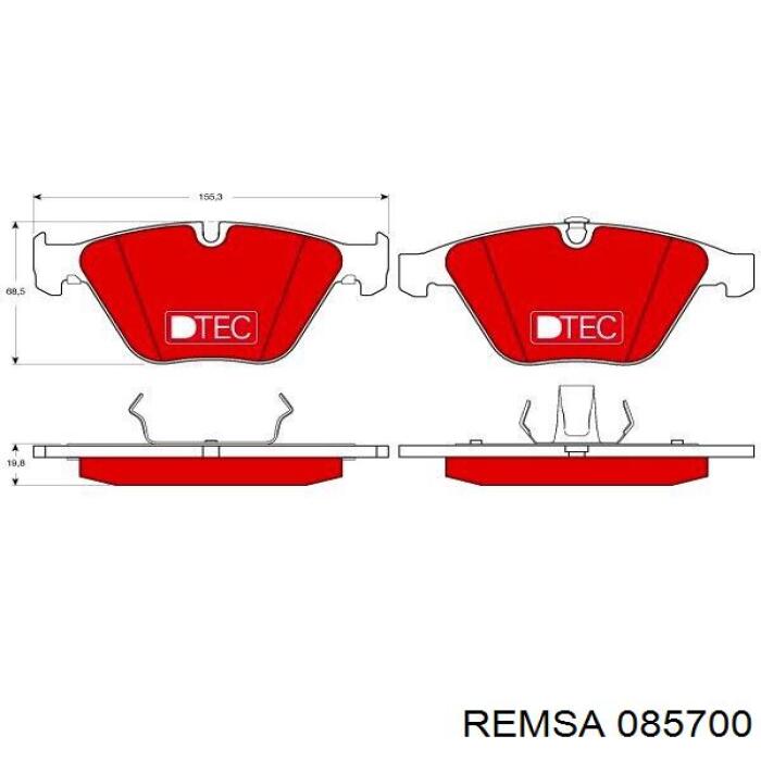 0857.00 Remsa pastillas de freno delanteras