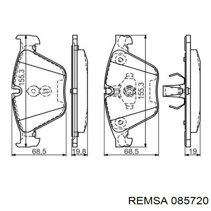 085720 Remsa Pastillas delanteras