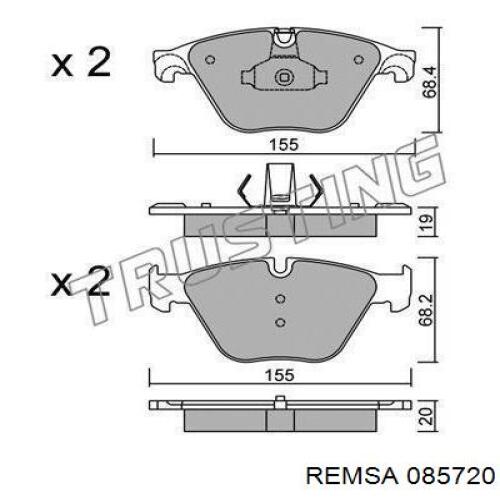 Comprar 085720 Remsa Pastillas delanteras de freno