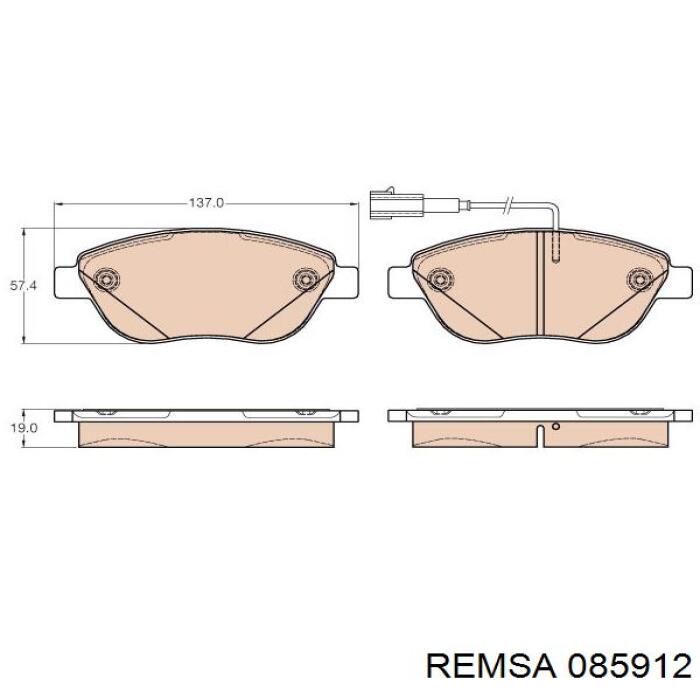 Pastillas de freno delanteras REMSA 085912
