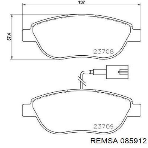 Comprar 085912 Remsa Pastillas delanteras de freno