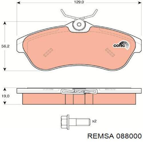 Comprar 088000 Remsa Pastillas delanteras de freno