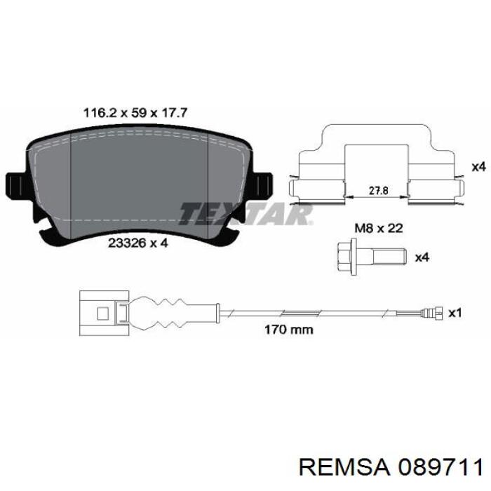 Pastillas traseras de freno Remsa 089711 precio, desde 30,21 EUR
