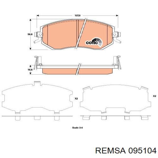 Comprar 095104 Remsa Pastillas delanteras de freno