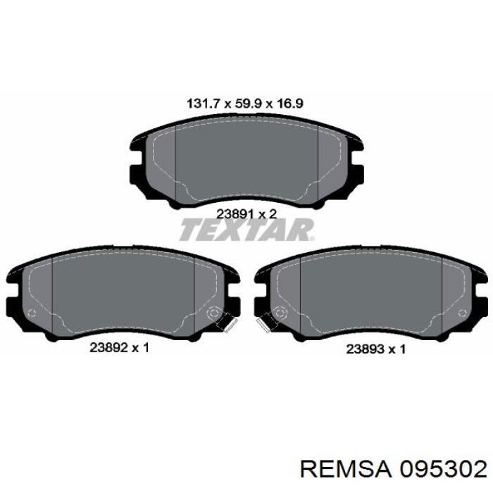 Comprar 095302 Remsa Pastillas delanteras de freno
