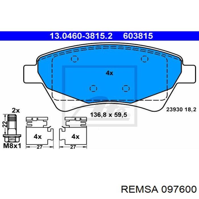 Pastillas freno delanteras Remsa 097600 precio, desde 25,06 EUR