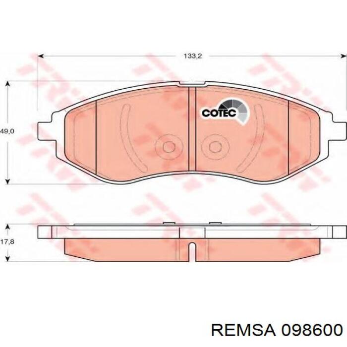 Comprar 098600 Remsa Pastillas delanteras de freno