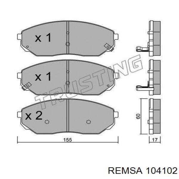 Comprar 104102 Remsa Pastillas delanteras de freno