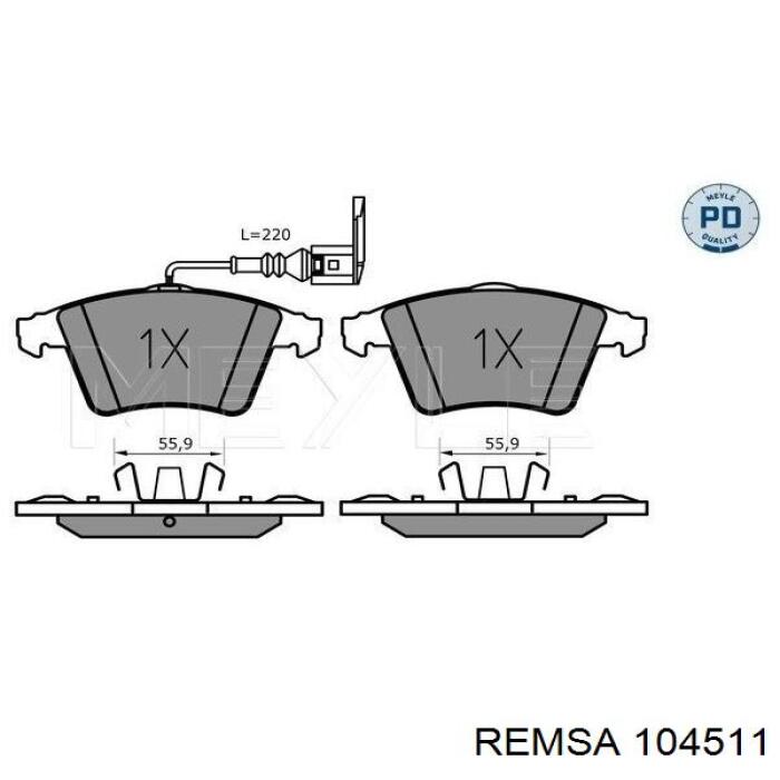 Pastillas de freno delanteras REMSA 104511