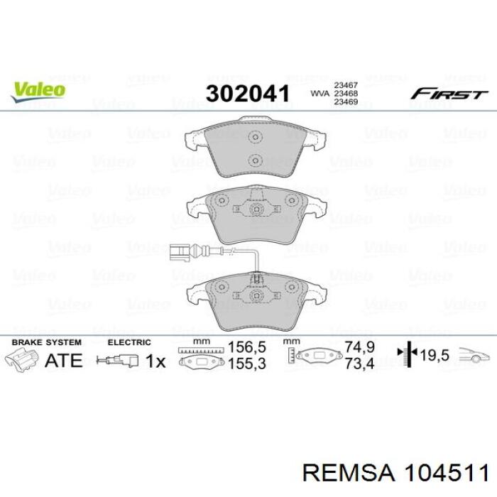 Pastillas freno delanteras Remsa 104511 precio, desde 65,09 USD