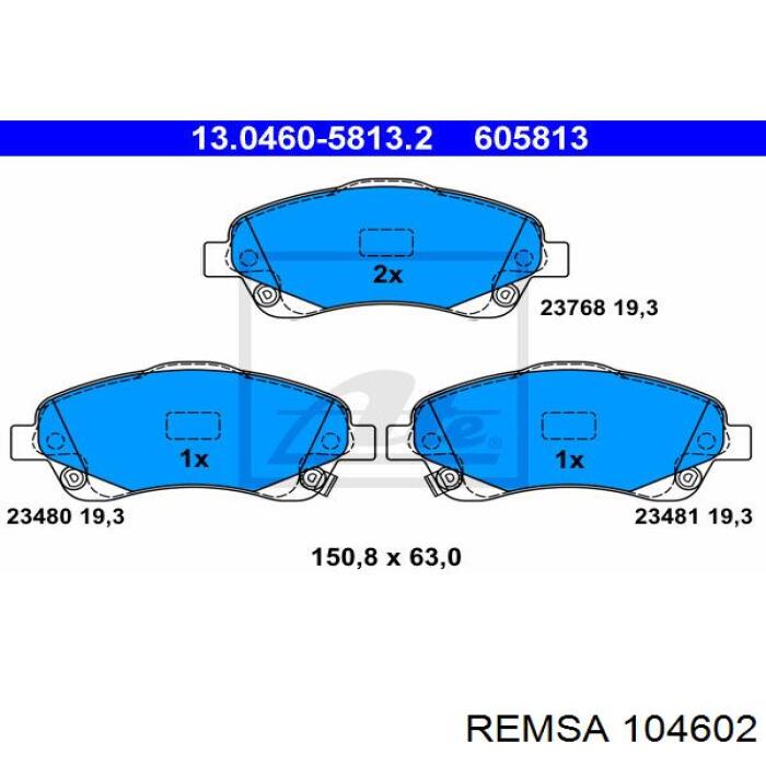 1046.02 Remsa pastillas de freno delanteras