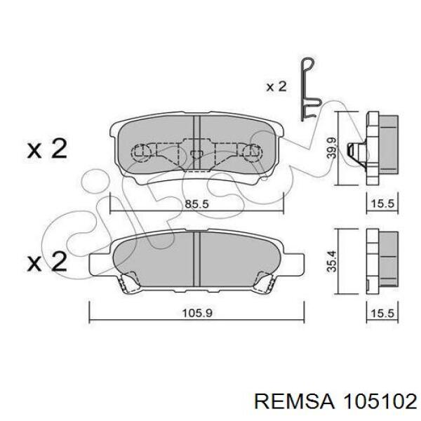 Comprar 105102 Remsa Pastillas de freno traseras